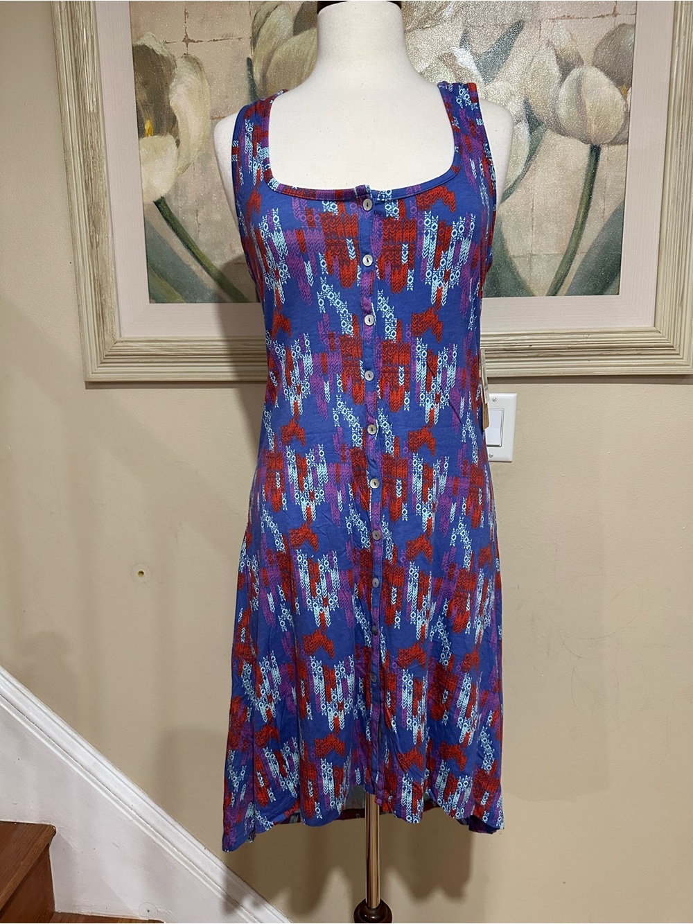 NWT Threads 4 Thought Women's Multicolored Dress size Large Hi Lo